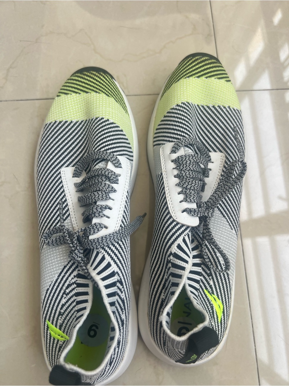 New Nautica Women's Knit Athletic Sneaker in Black, White & Lime